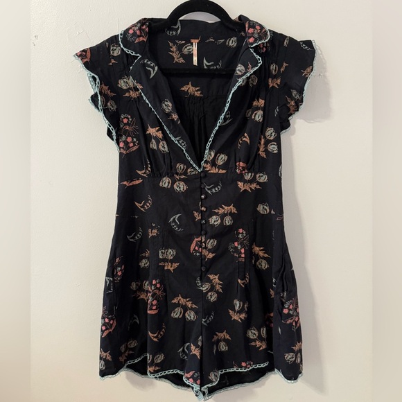 Free People Good Things Floral Embroidered Romper - Picture 4 of 7